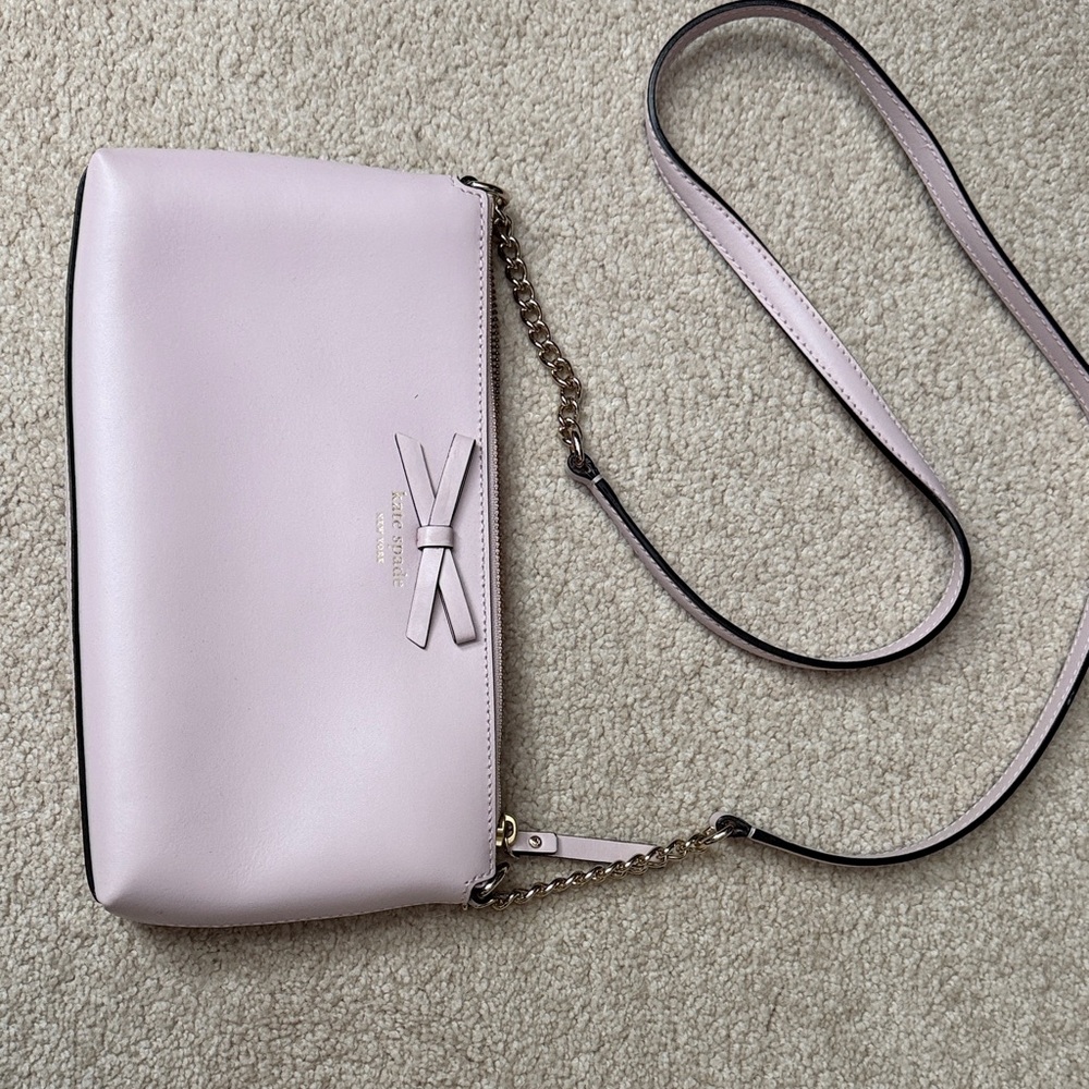 kate spade Pale Pink Bow Chain Strap Crossbody